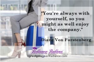 always with yourself quote by diane von furstenberg, how to be your own best friend