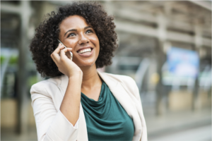 woman talking on phone