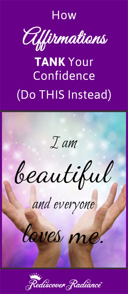 affirmations can tank your confidence pinterest image